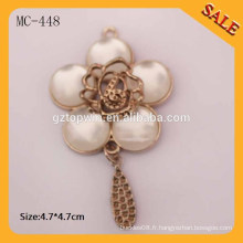MC448 Fleurs forme design accessoires en métal charme en métal pour bracelet